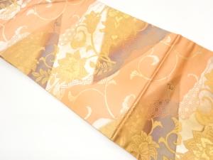 道長取に花唐草・古典柄模様織出し名古屋帯